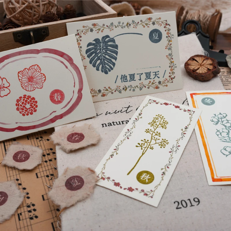 1 Набор Винтажный четырехсезонный штамп для украшения растений и листьев