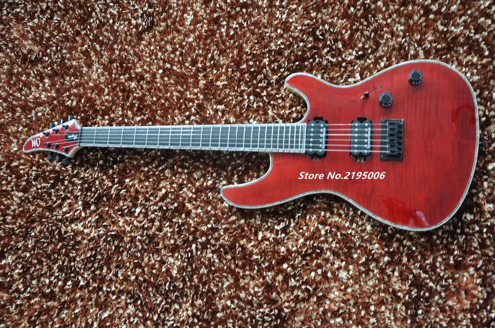 Mayones regius 6 строки электрогитара Шеи через тело Красный клена Негр гриф Seymour duncan