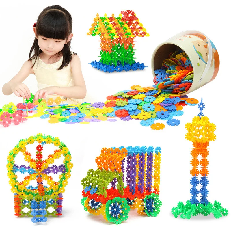 100 шт. пластиковые снежинки развивающие игрушки|intelligent toy|puzzle educationalbuilding puzzle |