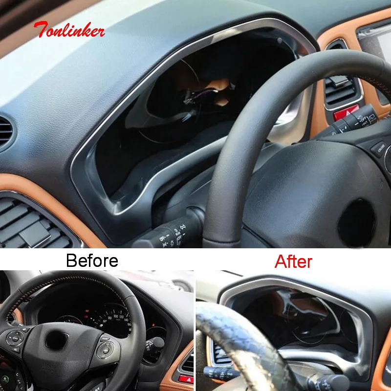 Tonlinker наклейки на крышку салона приборной панели для HONDA VEZEL HRV 2014 19 автостайлинг 1