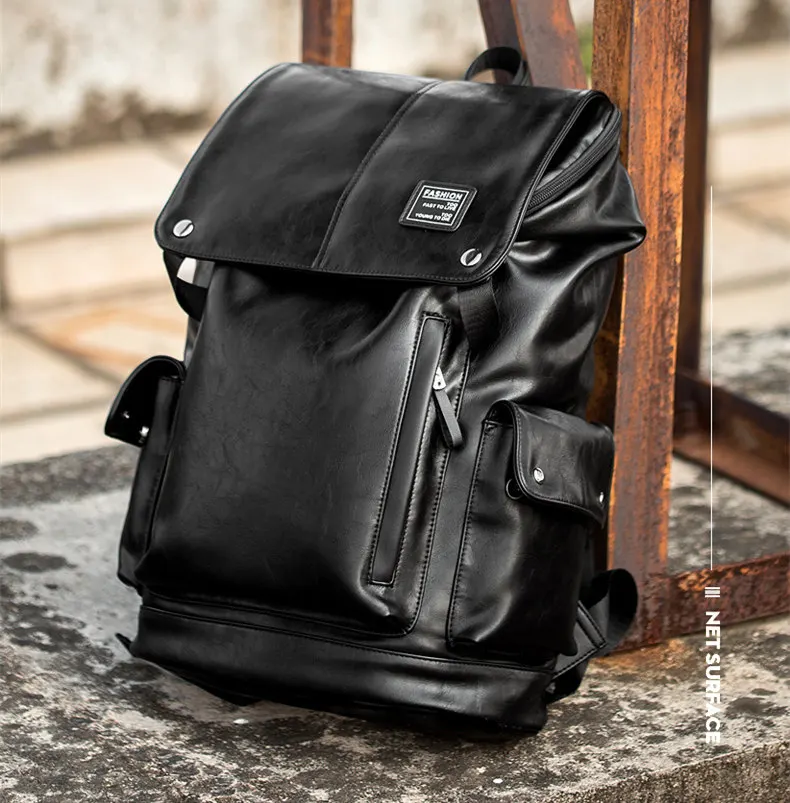 Бренд BISON DENIM, мужской рюкзак, водонепроницаемый, модный, из искусственной кожи, дорожная сумка, 15 дюймов, для ноутбука, школьная сумка для подростков, mochila N2832-1
