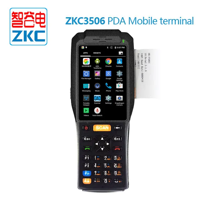 Портативный Android Ручной КПК аппарат для выдачи билетов с сканером qr кода