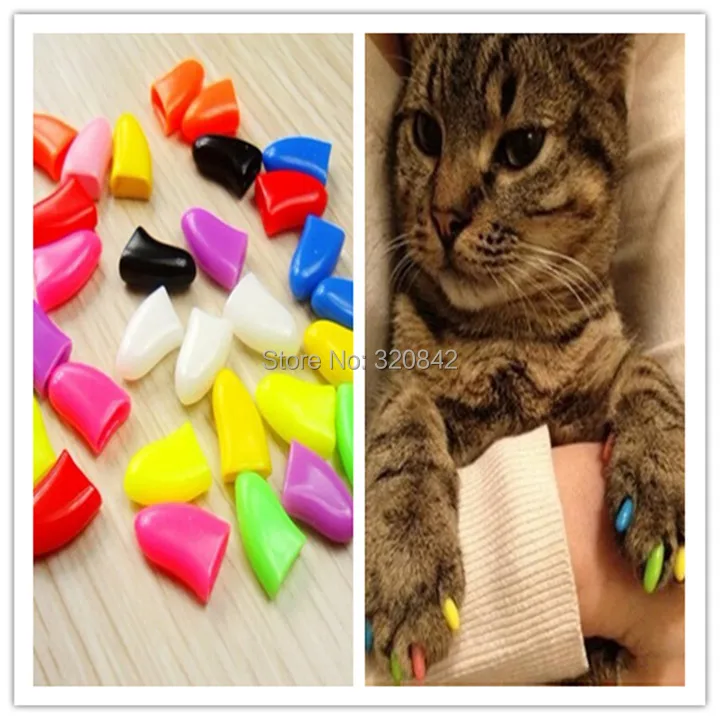20 шт./лот колпачки для кошачьих когтей домашних животных груминга пальцев защиты