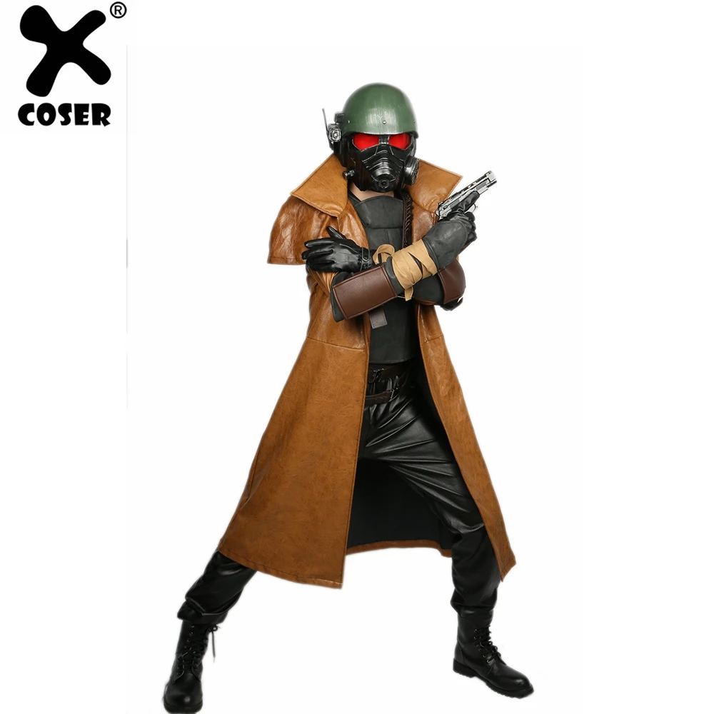 XCOSER Fallout 4 Ветеран рейнджер коричневый PU полный набор Косплей Костюм Хэллоуин Новое поступление бренд распродажа для мужчин