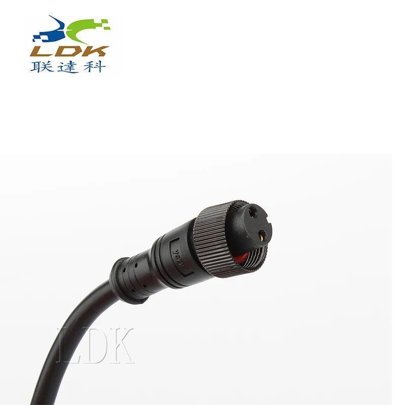 Водонепроницаемый пробка 2 Pin соединительный кабель 220 В черный шт. набор 2-core с