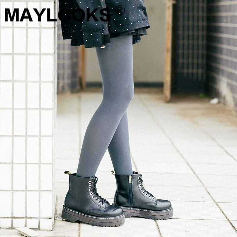 Maylooks/Новинка 280D бархатные тонкие вертикальные колготки женские весенние и