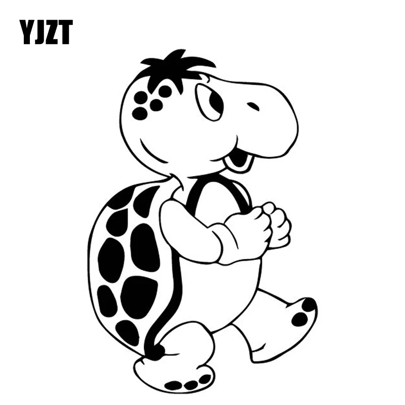 

YJZT, 11,4 см * 16,9 см, Стикеры для автомобиля в виде черепахи для отдыха, украшение кузова автомобиля, Виниловая наклейка, черная/серебряная искус...