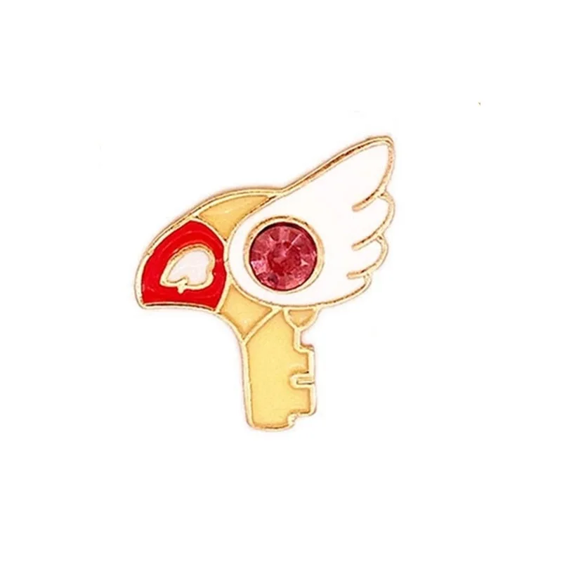 6 шт./лот, аниме, карточка, Captor Sakura, косплей, меч керо, Kinomoto, звездная палочка, ключ, эмаль, на лацкане, значок, брошь, коллекция, подарок для девочки