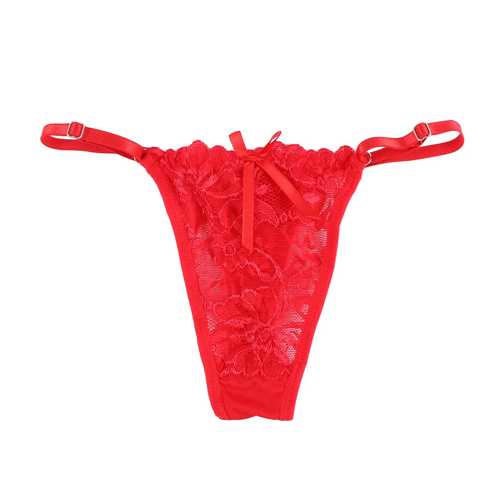Женские экзотические пикантные прозрачные трусы кружевные регулируемые трусики