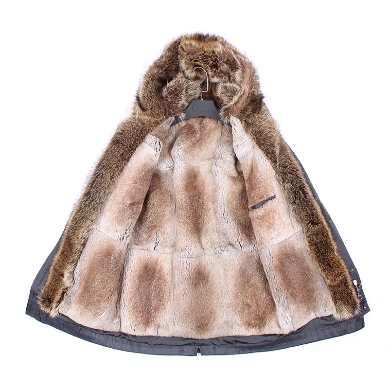 2019 Fur Collar Jacket Male Detachable Rex Rabbit Liner To Overcome In The Long Section Hooded Nie Overcoat Raccoon | Мужская одежда