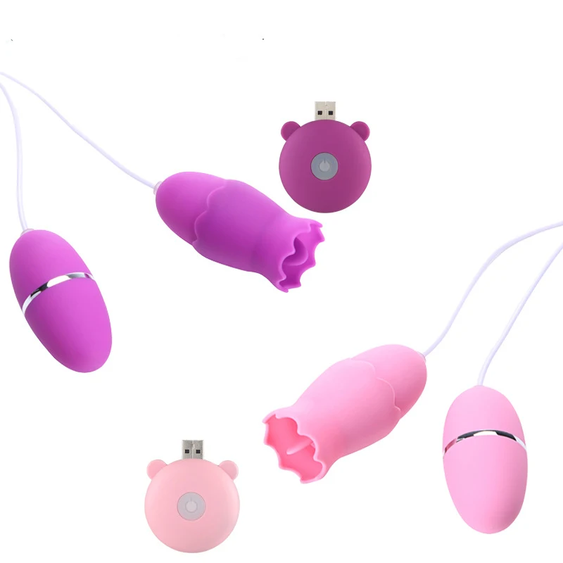USB зарядка язык вибратор сжимающаяся грудь сосать и двойной прыжок яйцо женский