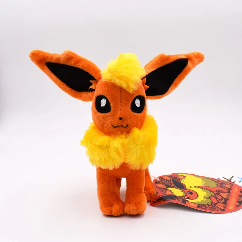 Flareon Хит, 7 дюймов, 18 см, игрушки-белочки, каваи, стоящая белочка, плюшевые игрушки, Мультяшные аниме куклы, детские игрушки, подарок для детей на Рождество - Цвет: Flareon