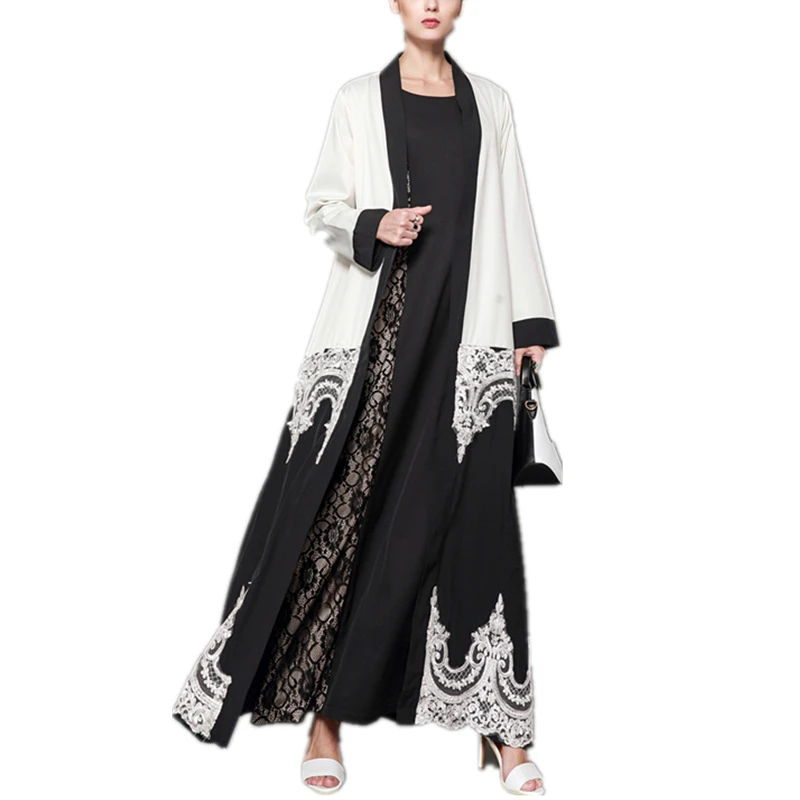 Кружевное лоскутное платье Abaya в Дубае S 5XL мусульманское большого размера