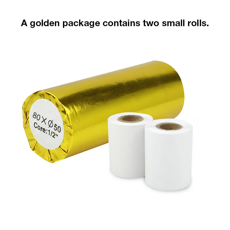 

1 gold roll Thermal Paper 80x50mm Thermal Receipt Paper POS Cash Register Receipt Roll For 80mm Thermal Printer