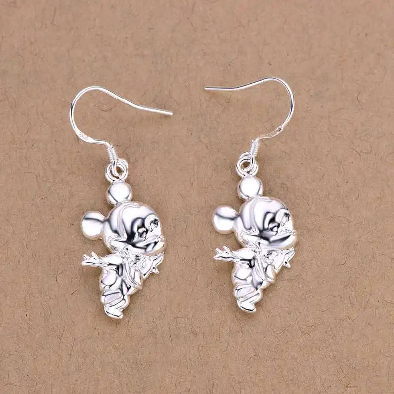 Комплект ювелирных изделий из серебра 925 пробы ожерелье с милыми животными и