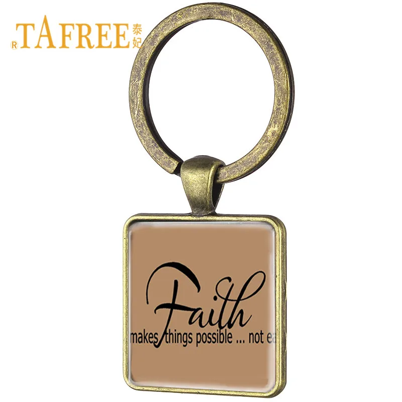 

TAFREE With God All Things Are Possible Bible Verse Keyrings & Keychains Scripture Pendant Faith Key Chain Christian Gift BQ05