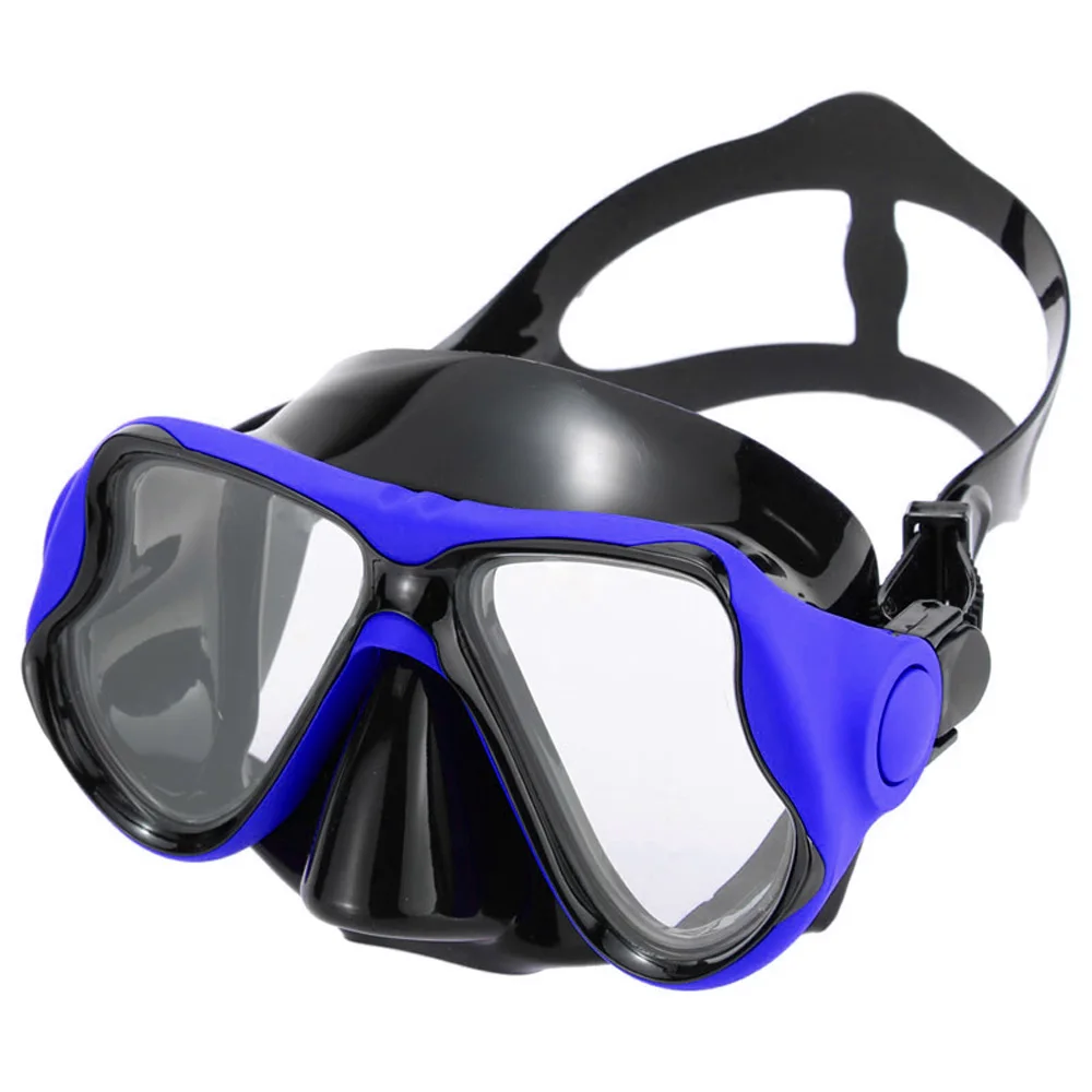 Профессиональная маска для дайвинга взрослых и детей черная силиконовая