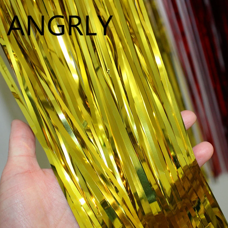 15x100 см Дождь Шелковый экран кисточки Рождественская елка свадебное украшение