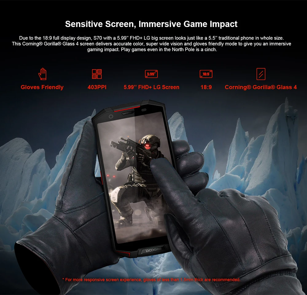 Смартфон DOOGEE S70 IP68/IP69K игровой телефон с экраном 5 99 дюйма FHD Helio P23 восемь ядер 6 ГБ 64