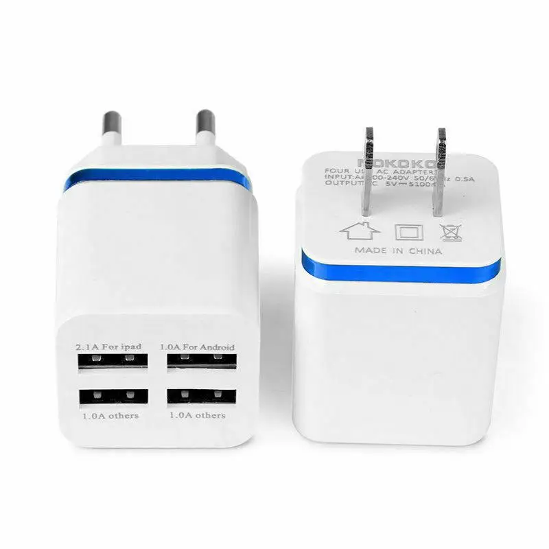 Yiwa 5.1A USB адаптер питания настенное зарядное устройство 4 порта куб блок