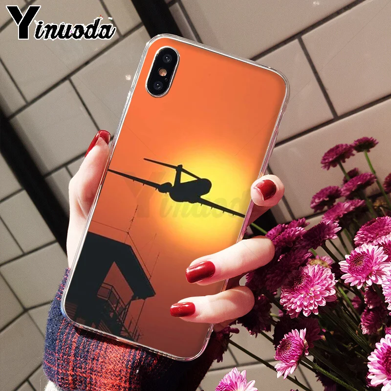 Yinuoda Airplane At The Sunrise Airplane мягкий чехол из ТПУ для телефона iPhone 6S 6plus 7 7plus 8 8Plus X Xs MAX 5 5S XR - Цвет: A6