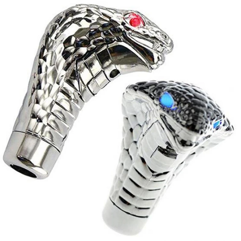 

LED Fashion Car Gear Shift ABS Electroplate Cobra Wave LED Shifter Adjustable Knob Sliver Auto Vehicle Gear Shift Knob Cover
