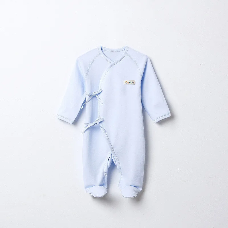  Одежда для малышей Пижама с манжетами на рукавах 100% хлопок Однотонная мягкая