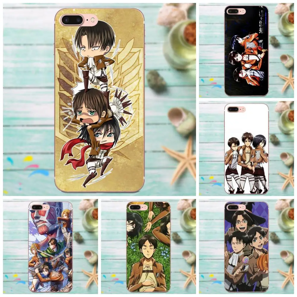Атака на Титанов Eren Levi Mikasa для Galaxy Grand Alpha G850 Core2 Prime S2 I9082 A3 A5 A7 On5 On7 2015 2016
