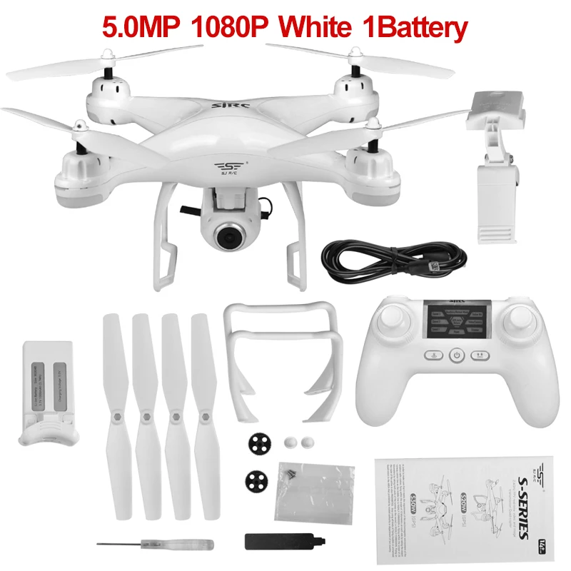 1080P White 1Battery S-SERIES S20W двойной gps динамический следить Wi-Fi FPV с 1080 P/720 P широкоугольная камера мульти батареи RC Дрон Квадрокоптер VS X21 - Цвет: 1080P White 1Battery