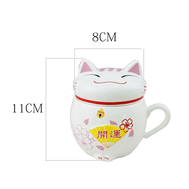 Милые керамические кружки с крышкой и изображением котика креативные для молока