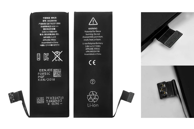 FGHGF IC Аккумулятор для сотового телефона 10 шт. для Iphone 5S 1560 мАч перезаряжаемые батареи для мобильного телефона Замена