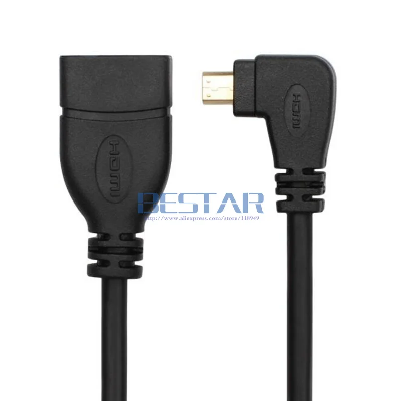 90 градусов правый и левый Угловой Micro HDMI тип D Папа к Женский удлинитель кабель 10