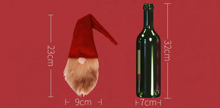Рождество крышку бутылки вина Санта Клаус Снеговик Безликий кукла нетканые