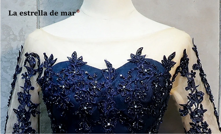 Vestido madrinha Новинка V образным вырезом бисером без рукавов с короткими рукавами трапециевидной формы военно-морской флот голубое платье подружки невесты длинное свадебное платье Дешевые brautjungfernklei