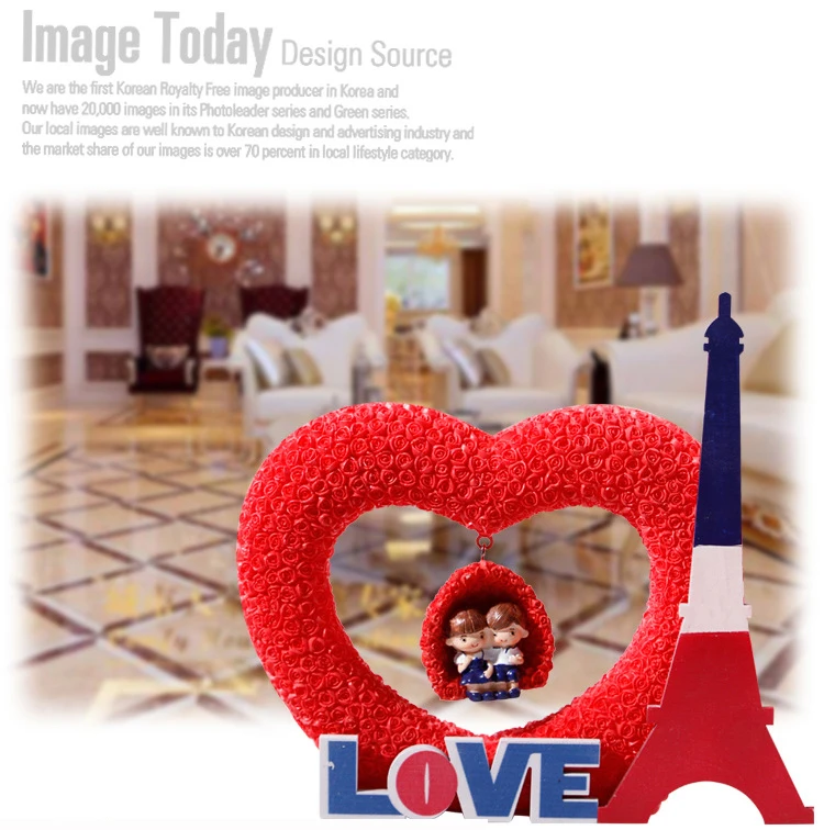 

ANGRLY European wedding decoration Creative Home Furnishing resin crafts wedding gift love lovely couple heart-shaped ornaments