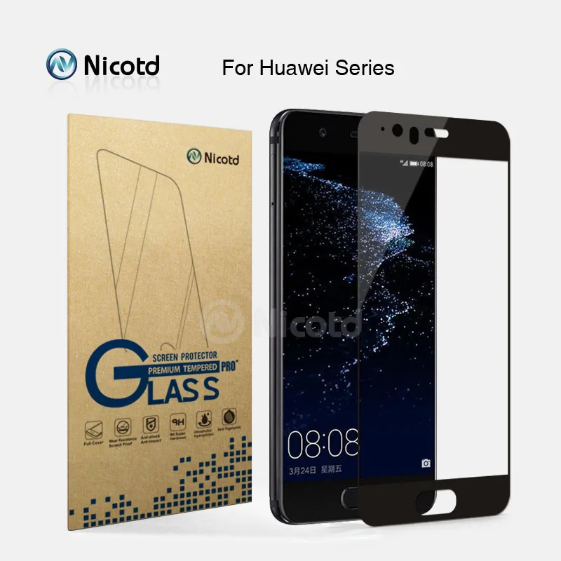 2 шт./лот закаленное стекло с полным покрытием для Huawei P10 P9 Plus P8 Lite 2017 Mate 8 9 Nova honor Pro 6x