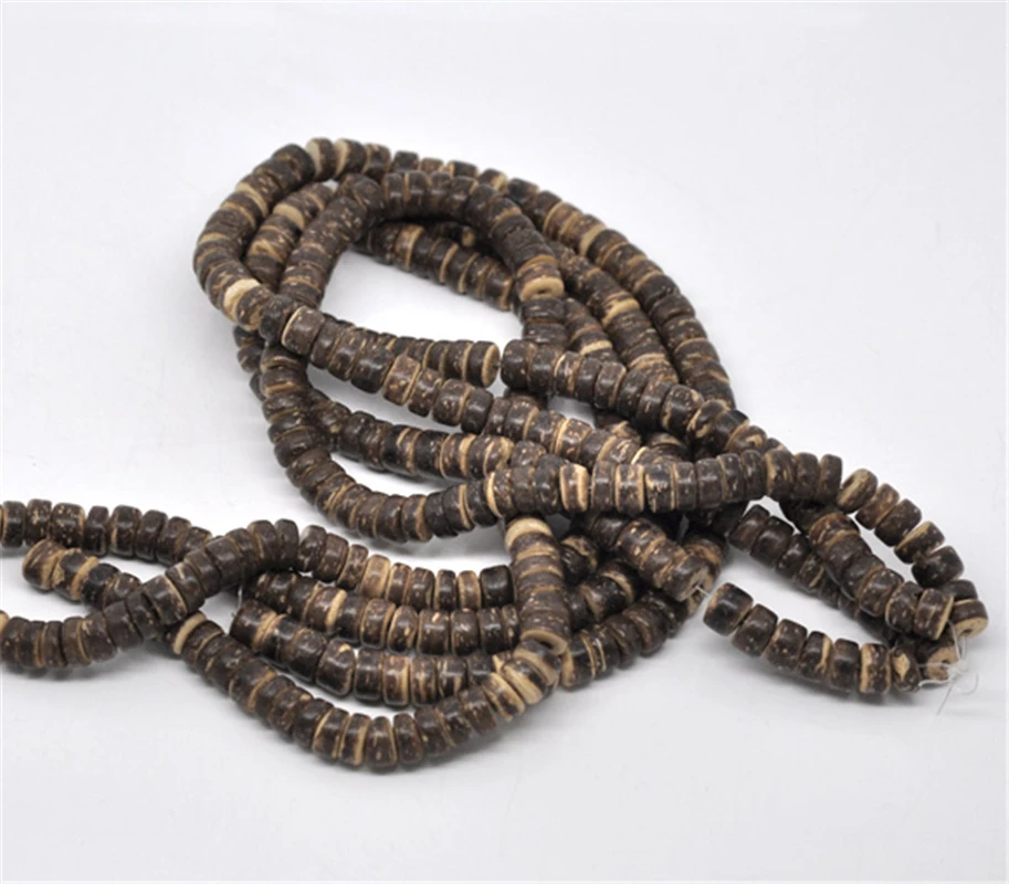 DoreenBeads 4 пряди кокосовой скорлупы Rondelle свободные бусины 8 мм 40 см(B12870), иу