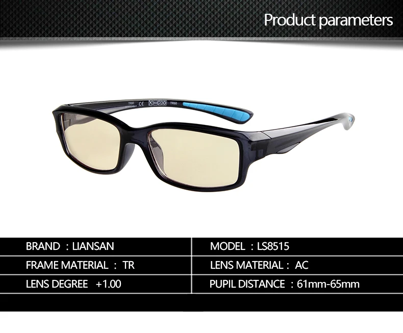 Liansan TR90 Анти Blue Ray llightweight компьютер Очки для чтения для женщин Для мужчин Брендовая Дизайнерская обувь дальнозоркость пресбиопии ls8515gtr