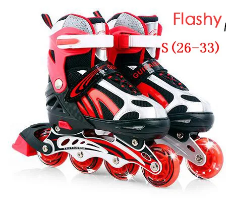Flashy Red S Профессиональные мягкие мигающие роликовые коньки 8 колес освещенные роликовые коньки обувь для детей Открытый Fingure катание - Цвет: Flashy Red S