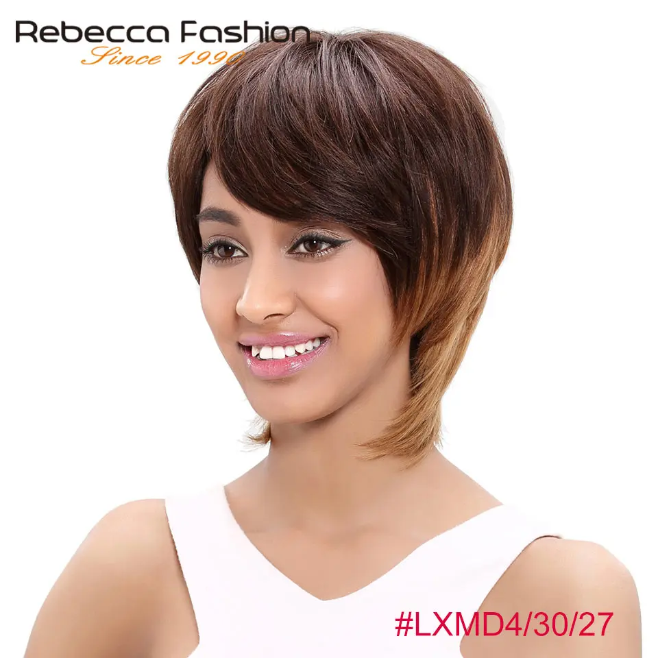 HH CRYSTAL Парики Rebecca pixie, дешево, опт, короткие, афро кудрявые, кудрявые, парик, человеческие волосы, натуральные волосы, Боб, прямые парики для черных женщин - Цвет волос: HH CRYSTAL