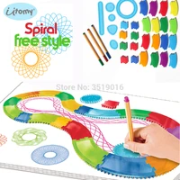spirograph drawing set 30pcs accessories and 3pcs design pens free style create designs patterns art paint coloring spiral toys
