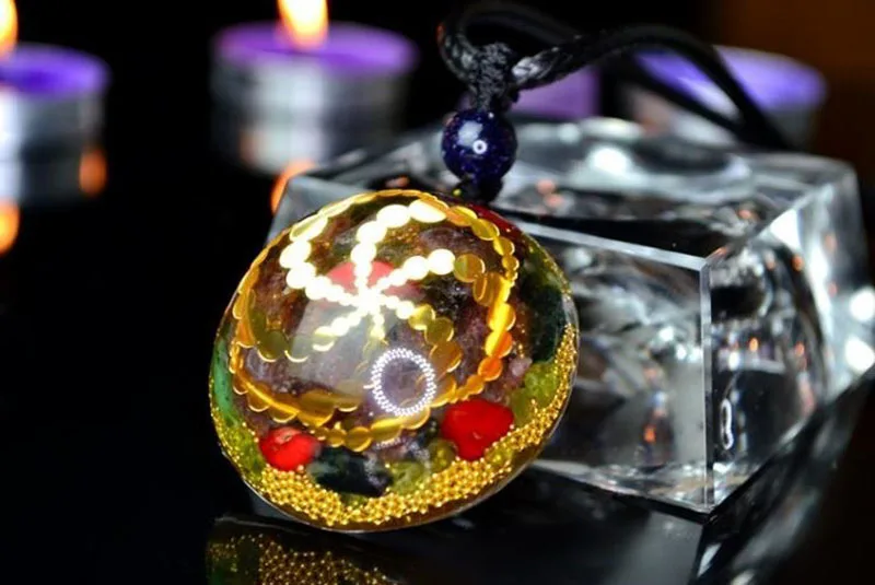 Аура рейки Orgonite энергетический кулон накопление богатства поле натуральный кристалл кулон ожерелье Шарм счастливые ювелирные изделия чакра камень