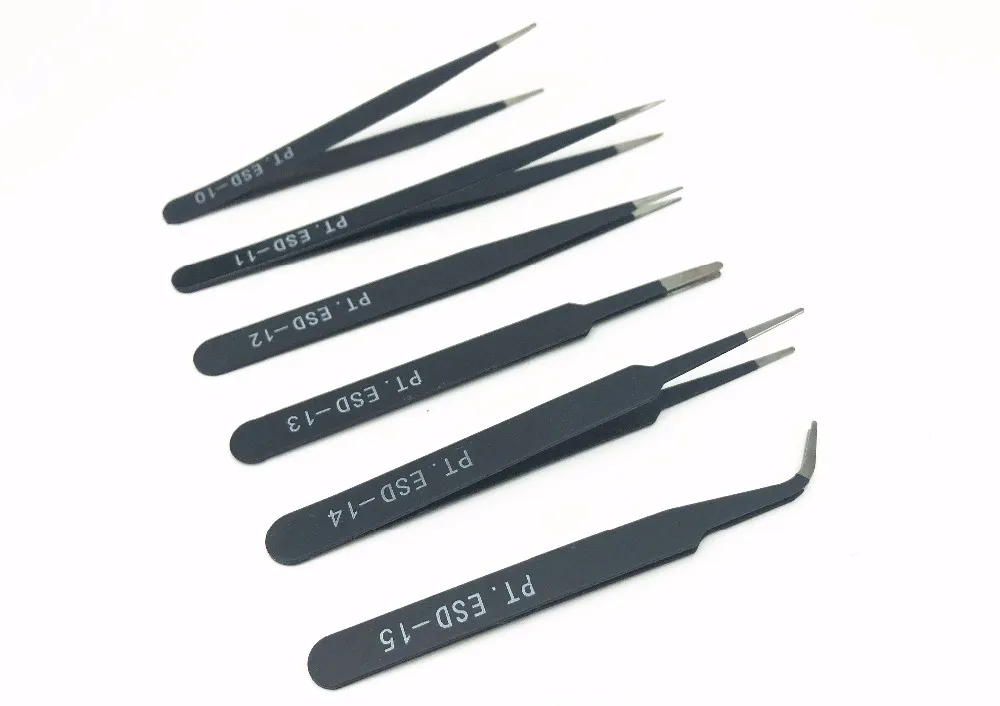 Promotion Tweezer Set Fashion New 2018 6pcs BGA Precision Antistatic Tweezers Stainless Jewelry Tool | Инструменты