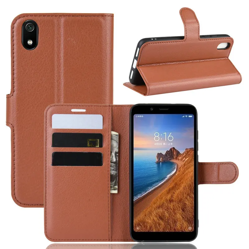 Кожаный флип-чехол для Xiaomi Redmi 7A чехол 6A Go чехол-кошелек с подставкой - купить по