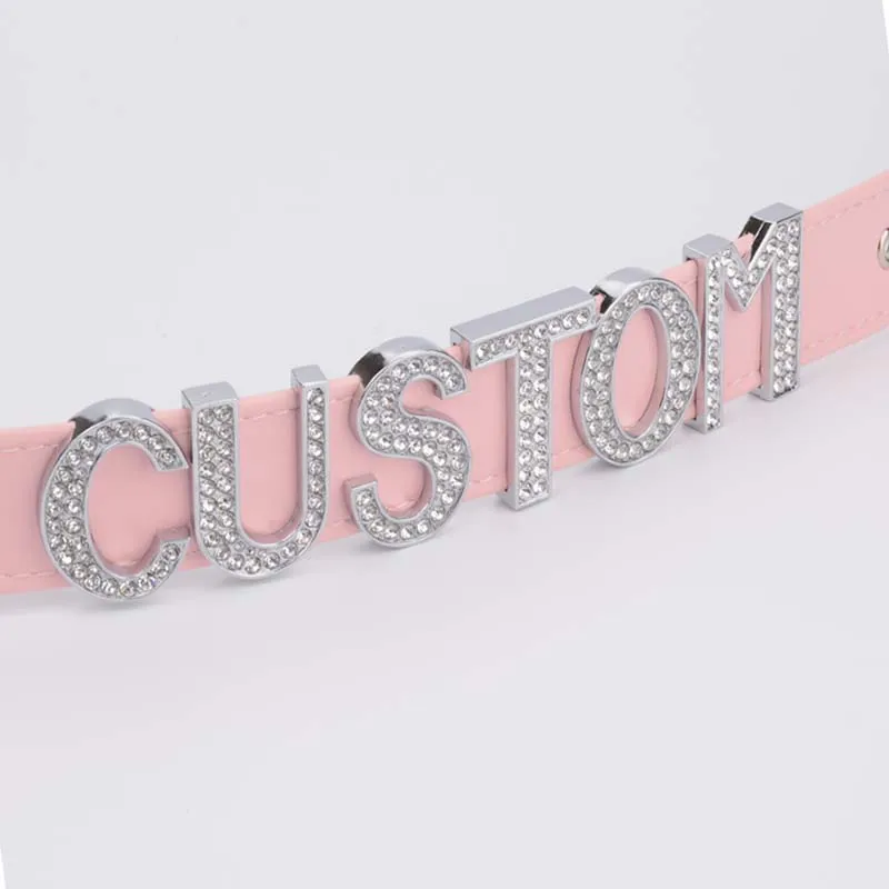 Изготовленный На Заказ чокер 100% ручная работа ошейник с надписью стразы