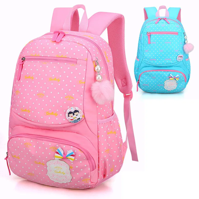 

cute school bags for girls suitable for grades 1-5 cartoon dots printing children school backpack for girls Mochila wholesale