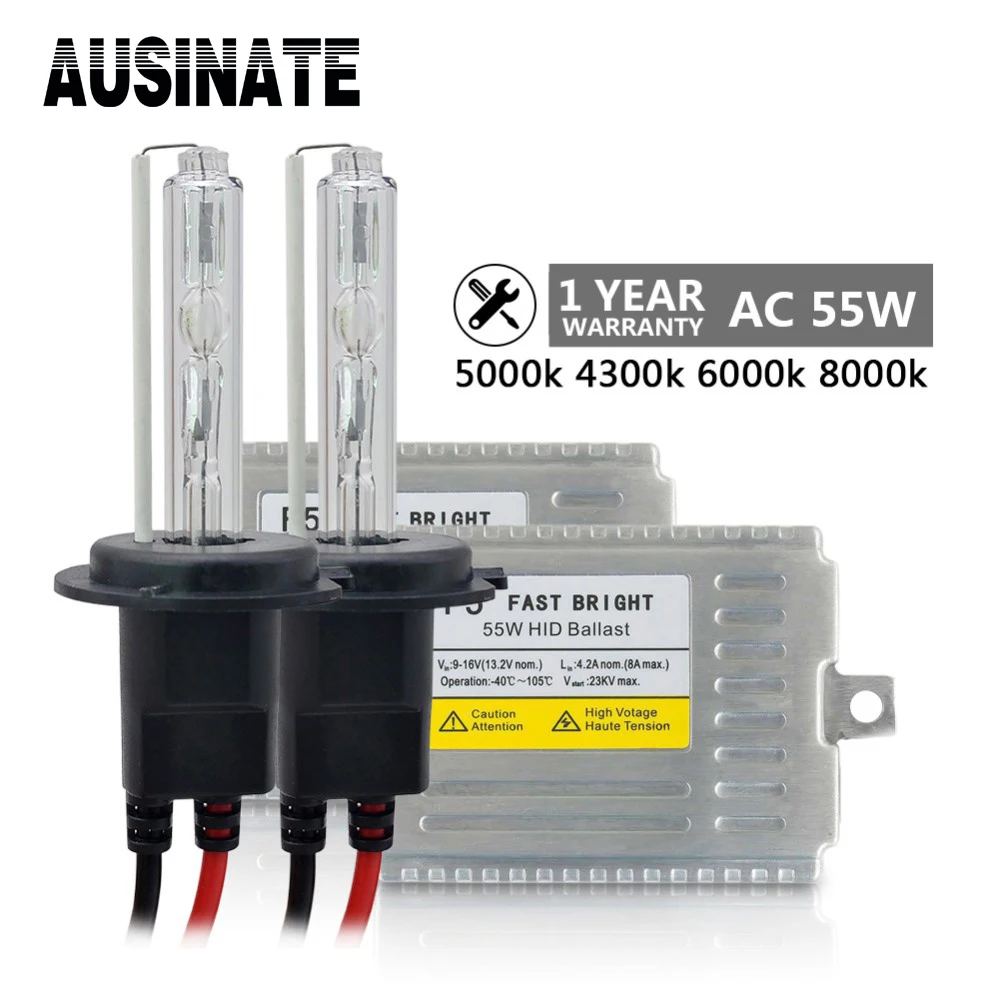 

55W H7 Xenon Hid Kit H4 H11 H1 H3 9005 9006 881 D2S Canbus Silm Ballast 4300K 5000K 6000K 8000K 10000K Xenon Bulbs Car Light