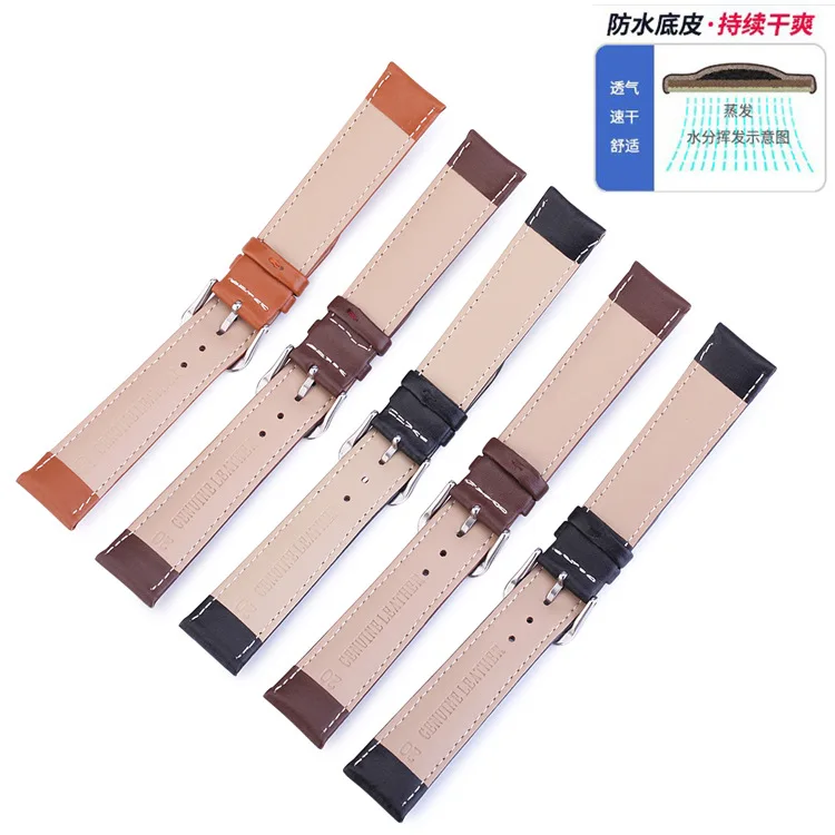 Smooth Genuine Leather Watch Bands Full Size Men Women Replacement Straps 12/14/16/18/20/22/24 mm Width Watchband | Наручные часы
