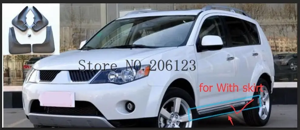 Брызговик для Mitsubishi Outlander 2006 2007 2008 спереди и сзади литой автомобиль брызговики крыло брызговиков