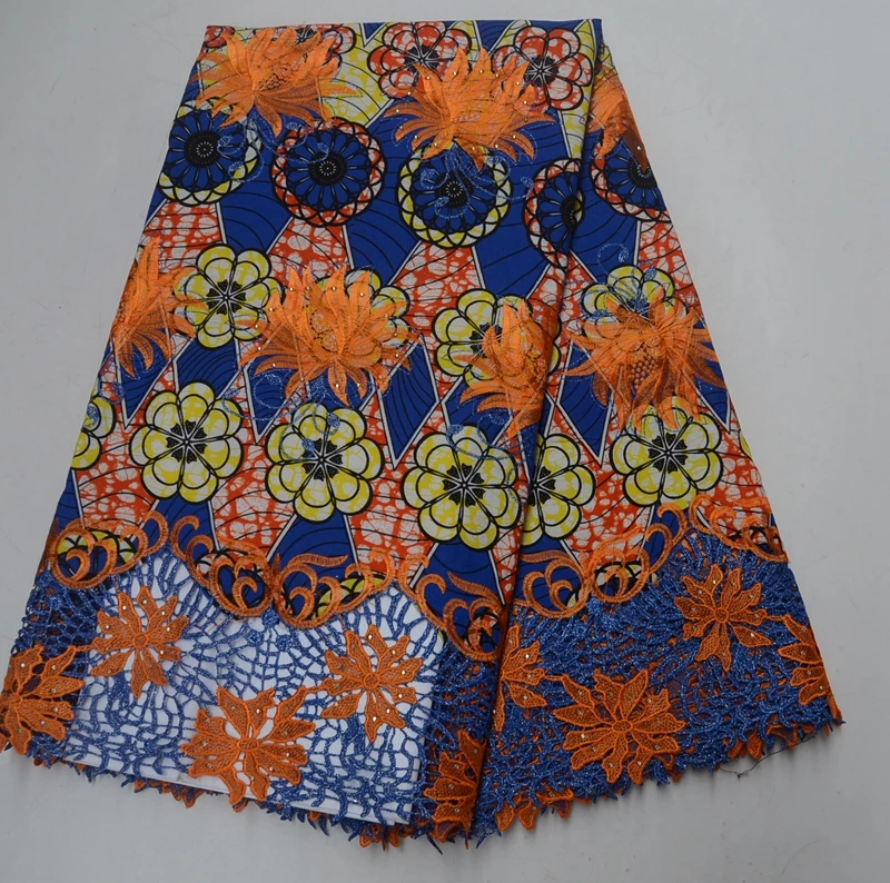 Стразы воск кружевная ткань 2019 высокое качество африканская вышивка Анкары с